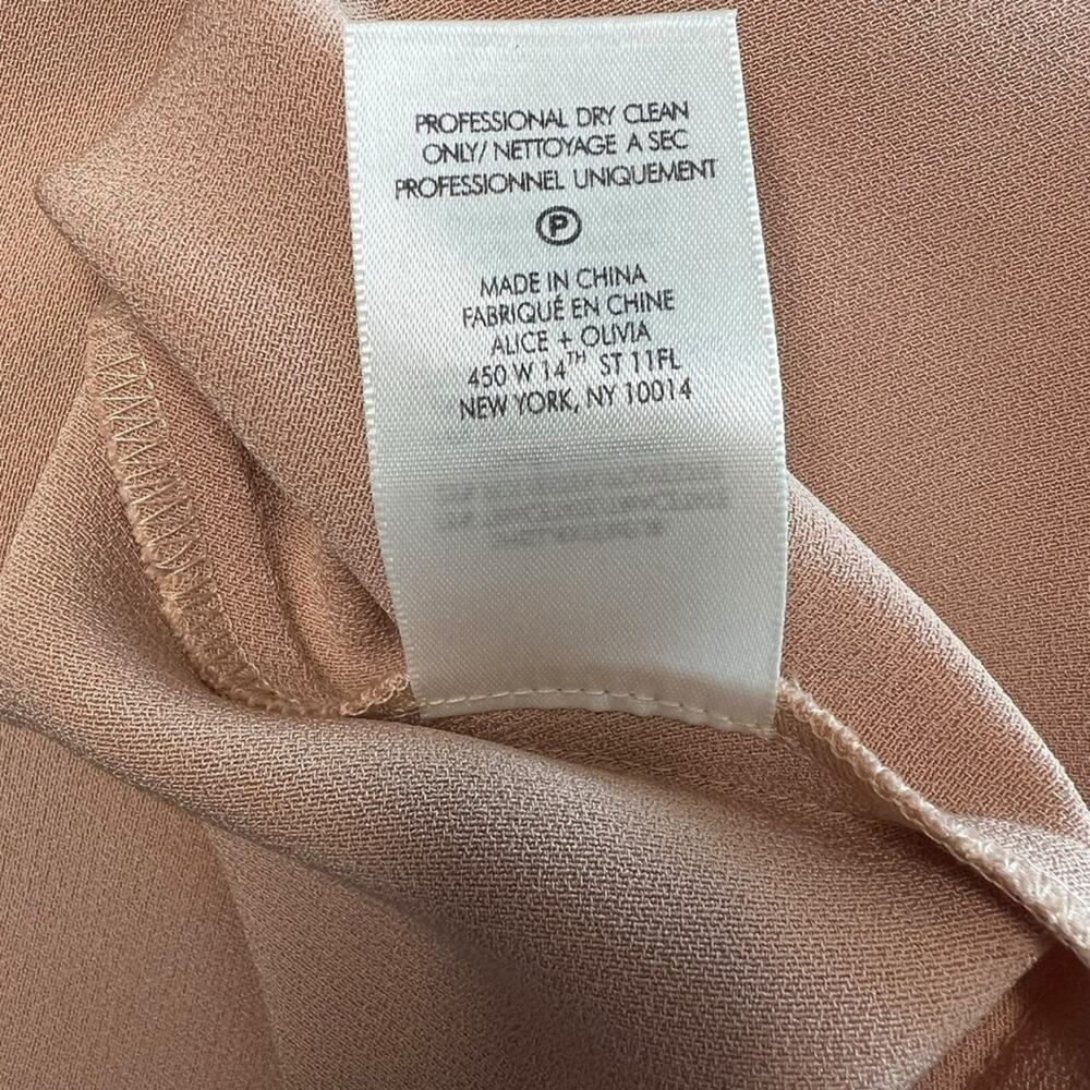 Alice + Olivia Harmony Drapey Slip Dress Size 4 in the color almond NWT - Picture 10 of 14